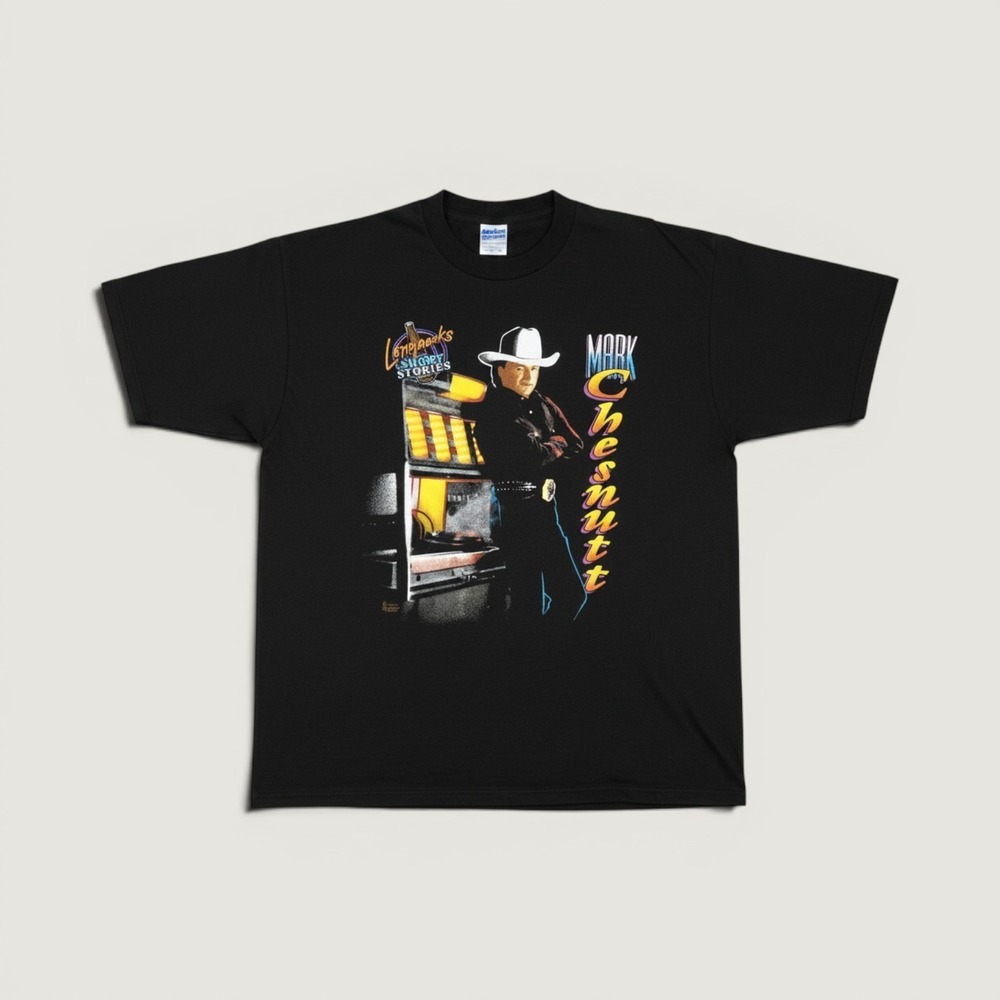 Vintage Mark Chesnutt Shirt Mens XL Black Longnecks & Short Stories Tour 1992